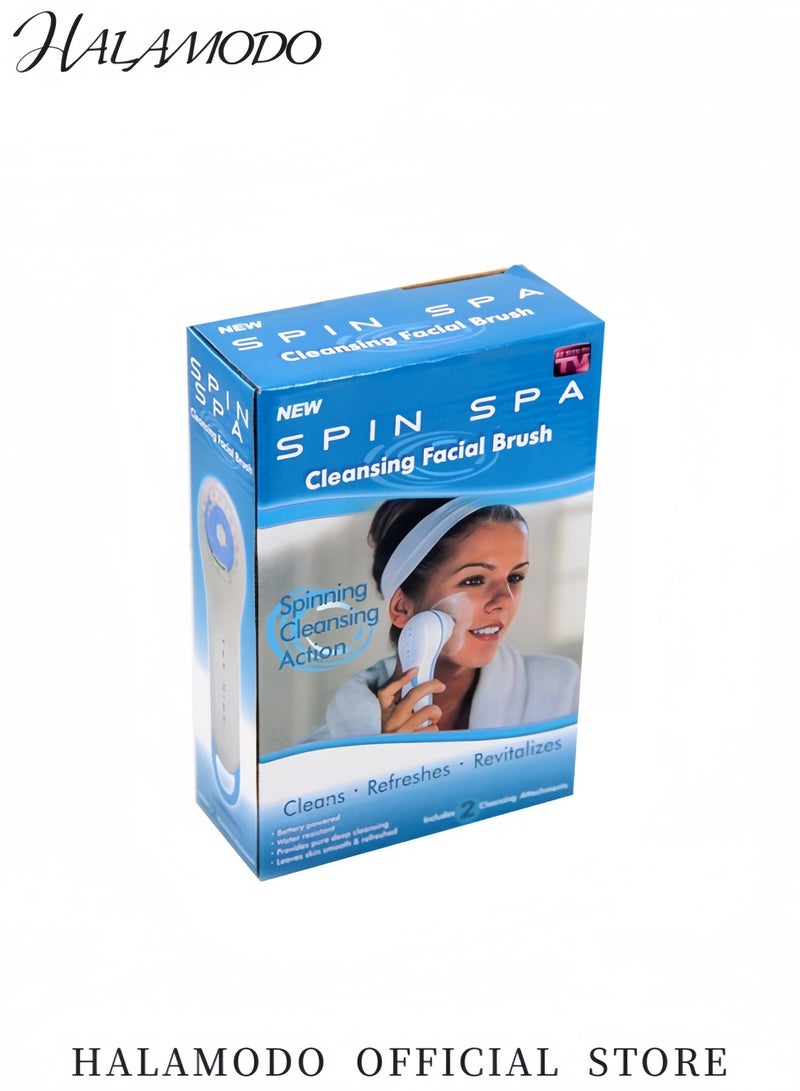 جهاز تنظيف الوجه من تصميم رأسين مع وظيفة الدوران 360 درجة لتنظيف المسام بعمق وإزالة الرؤوس السوداء مناسب للبشرة الحساسة - Image 3