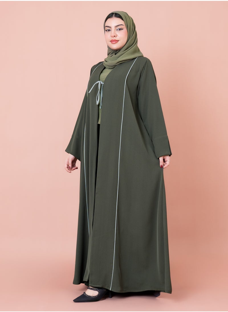 اكسا - عباية مفتوحة عير رسمية ربط من الامام AIK27 اخضر - Image 1