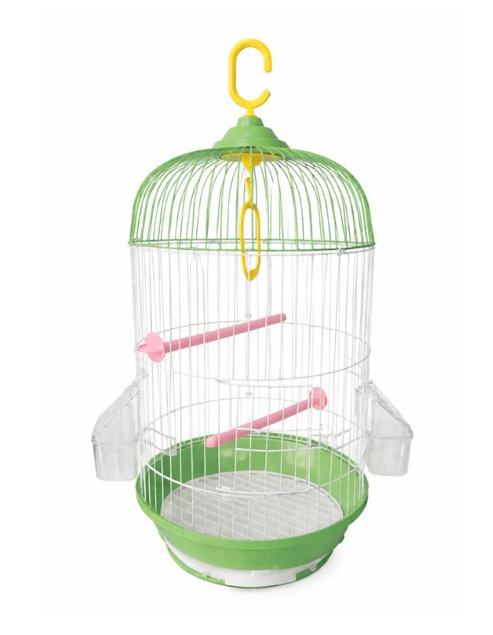 Petto Metal Round Hanging Bird Cage with Perch & Feeders – 23 × 50 cm - Image 3
