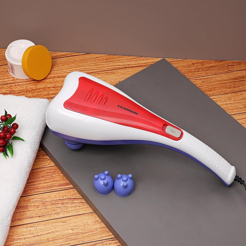 OMM4028 Dual Head Massage Hammer - 2 speed control - 2 Massaging Speed| With an Ergonomic Grip, User-Friendly| Red, Blue - Image 3