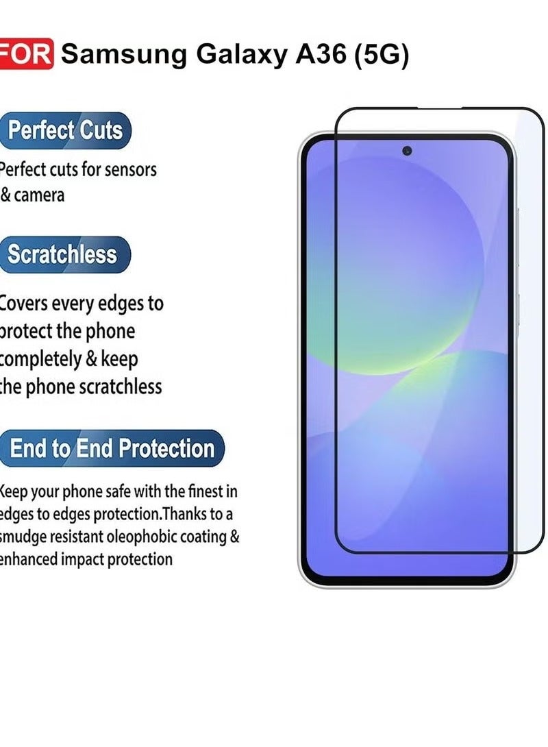 JAJEEK Samsung A36 5G Screen Protector – Edge-to-Edge Full Coverage Tempered Glass Film – Anti-Scratch, Anti-Fingerprint, HD Clarity Screen Guard – Ultra-Thin, Bubble-Free, 9H Hardness Protection for Samsung Galaxy A36 5G (2025), 6.7 Inch Display - Image 4