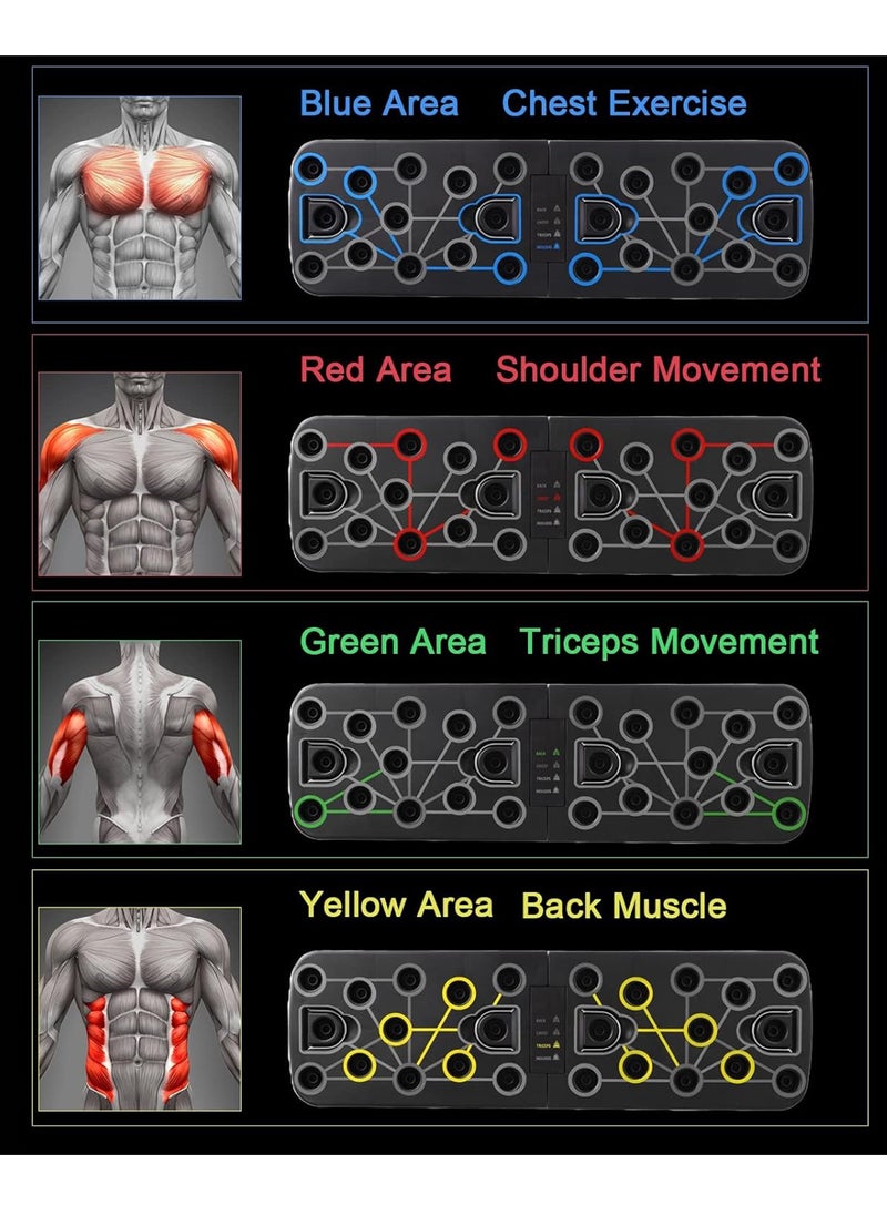 EHOME Portable Multifunctional Push-up Board Set With Handles Foldable Fitness Equipment For Chest Abdomen Arms And Back Training  - Image 3