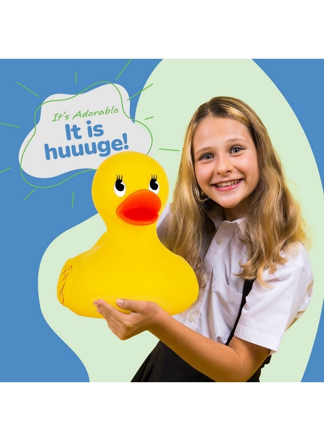 ArtCreativity Jumbo Rubber Ducky Bath Toy - 10 Inch Giant Rubber Duck with 2 Mini Duckies - Classic Large Rubber Duck for Fun-Filled Baths - Bath Toys for Kids Ages 3 and Up - Image 2