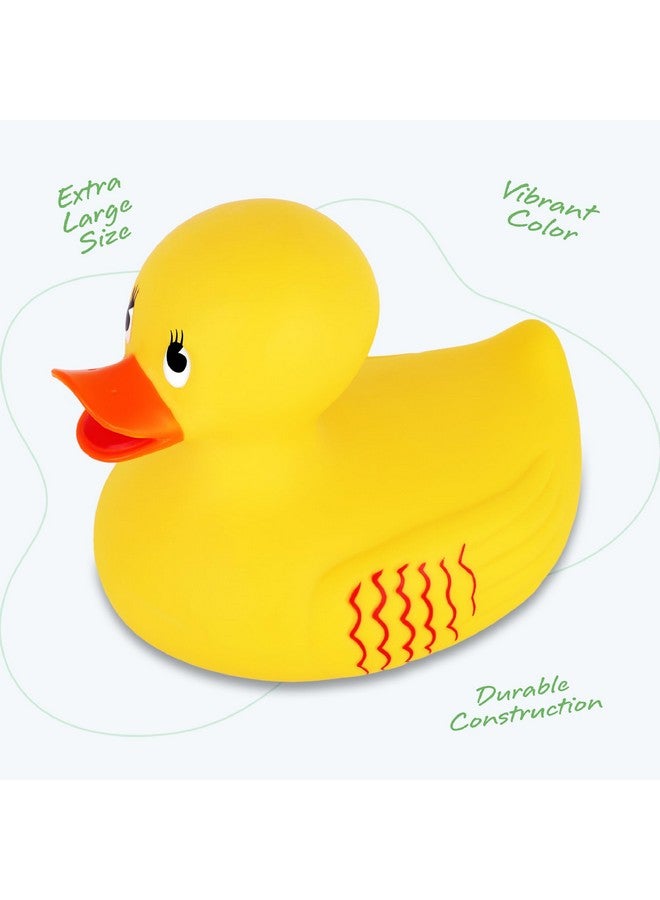 ArtCreativity Jumbo Rubber Ducky Bath Toy - 10 Inch Giant Rubber Duck with 2 Mini Duckies - Classic Large Rubber Duck for Fun-Filled Baths - Bath Toys for Kids Ages 3 and Up - Image 3