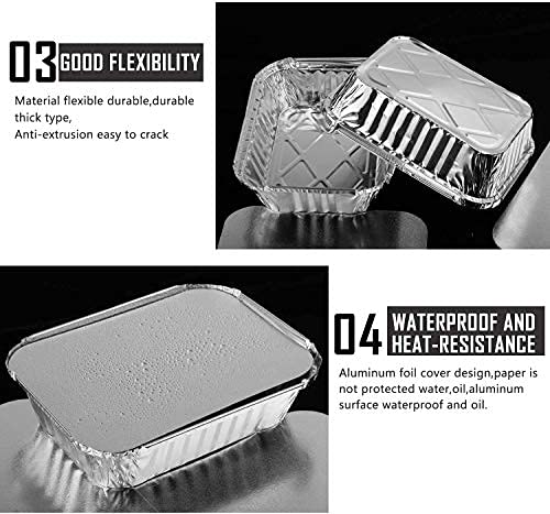V4L Aluminium Foil Containers with Lid - 450 ml, 50 Pieces, Multicolour - Image 3