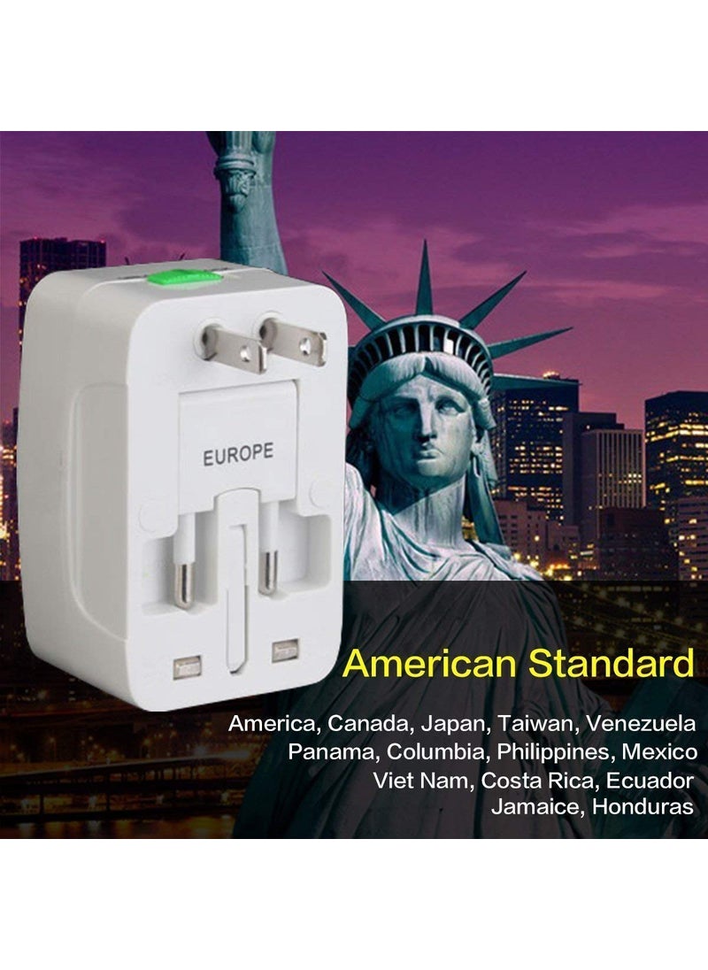 CARE CASE CARE CASE 200 Countries Supported Universal Travel Adapter with Build in Dual USB Plug Travel Adapter International All in One Worldwide Adapters Compatible with Laptop Mobile Camera Tablet  - Image 4