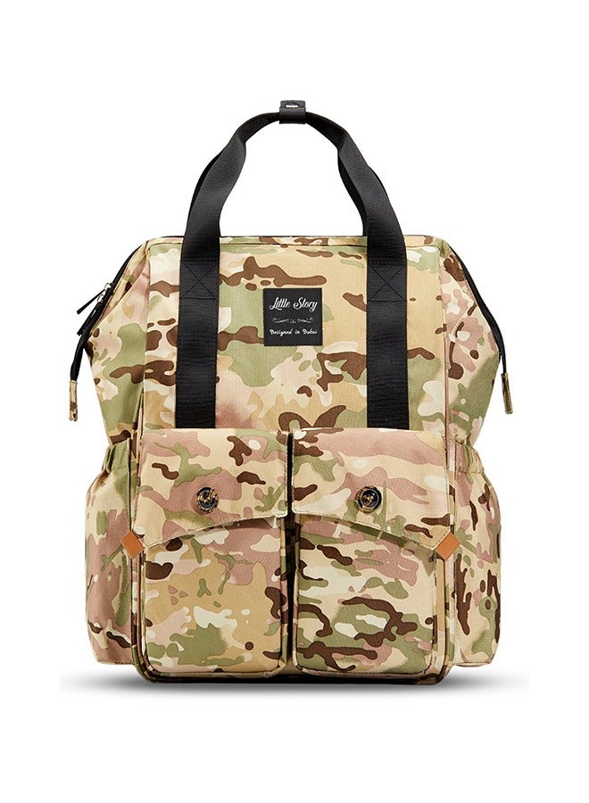Little Story Elite Diaper Bag With Stroller Hooks And Changing Mat - Camouflage  - Image 2