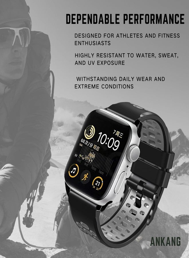 ANKANG Rubber Watch Band，For Apple Watch Band Ultra 1 2 49MM Replacement Watch Accessories Wristband 9 8 7 6 5 4 SE Series 45mm 44mm 42mm Watch Straps - Image 4