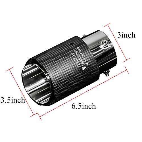 FAIZJUNBEN carbon fiber exhaust tip inlet 2.8" outlet 3.5" length 6.5", frosted carbon fiber exhaust tip - bolt-on, for 1.8"-2.8" OD car exhaust pipe - Image 4