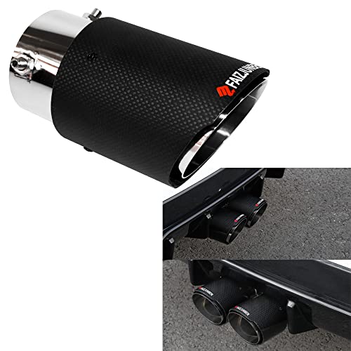 FAIZJUNBEN carbon fiber exhaust tip inlet 2.8" outlet 3.5" length 6.5", frosted carbon fiber exhaust tip - bolt-on, for 1.8"-2.8" OD car exhaust pipe - Image 5
