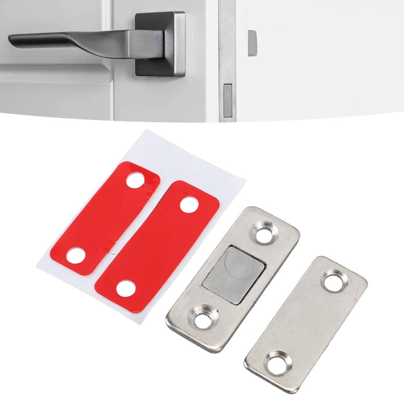 Ultra Thin Stainless Steel Magnetic Door Catch Strong Hold For Kitchen Cabinets Wardrobes 8 Pack - Image 5