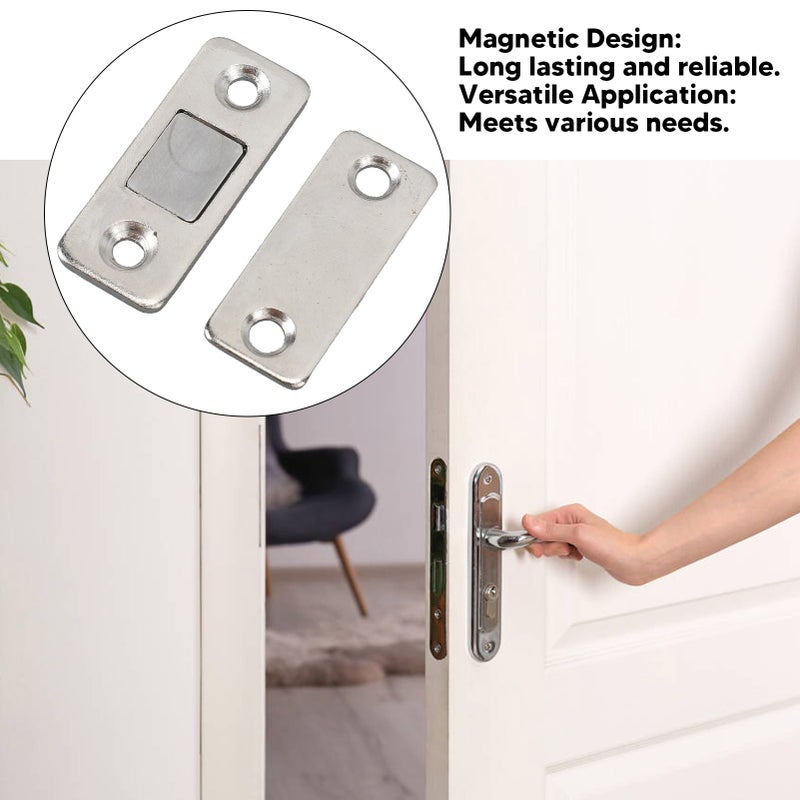 Ultra Thin Stainless Steel Magnetic Door Catch Strong Hold For Kitchen Cabinets Wardrobes 8 Pack - Image 3