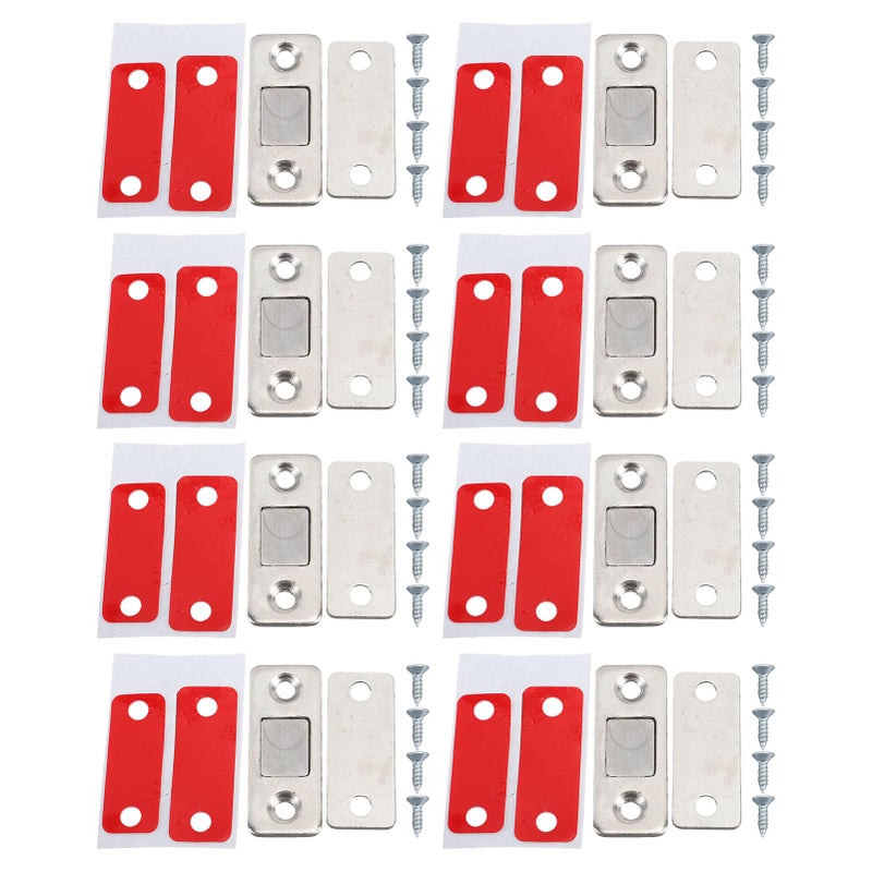 Ultra Thin Stainless Steel Magnetic Door Catch Strong Hold For Kitchen Cabinets Wardrobes 8 Pack - Image 2