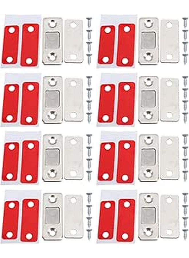 Ultra Thin Stainless Steel Magnetic Door Catch Strong Hold For Kitchen Cabinets Wardrobes 8 Pack - Image 1