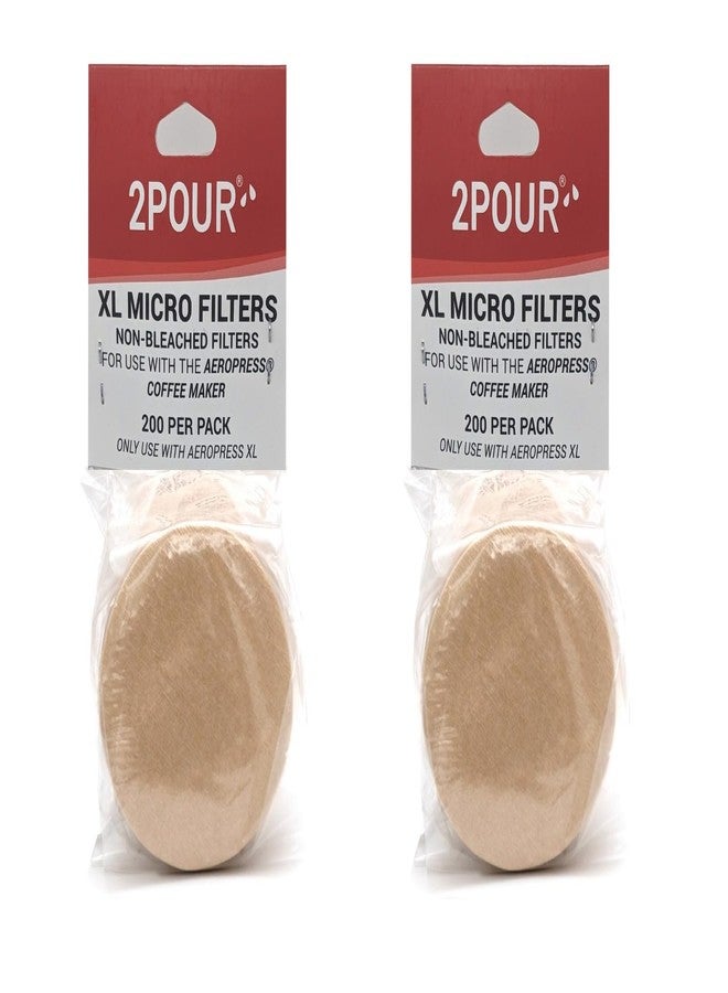 2POUR ٤٠٠ فلتر - متوافق مع AeroPress XL - فلاتر قهوة ورقية غير مبيضة قابلة لإعادة الاستخدام، بديل طبيعي ونباتي - كمية محدودة من المخزون القديم، لذا السعر أقل - Image 1