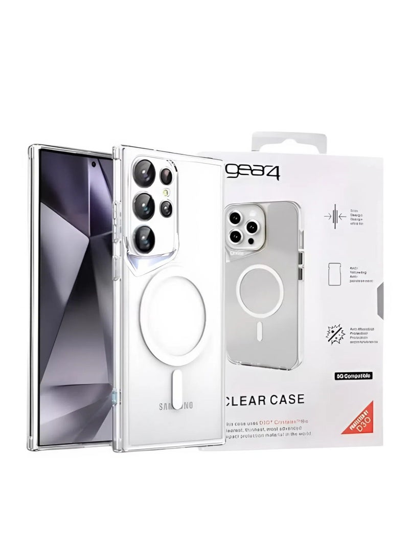 جيرفور جراب موبايل جالكسي اس 24 الترا (Galaxy S24 Ultra) مضاد للصدمات, غطاء حماية مضاد للخدش يدعم الشحن اللاسلكي ماج سيف, مصنوع من البولي يورثين الحراري عالي الجودة - شفاف - Image 3