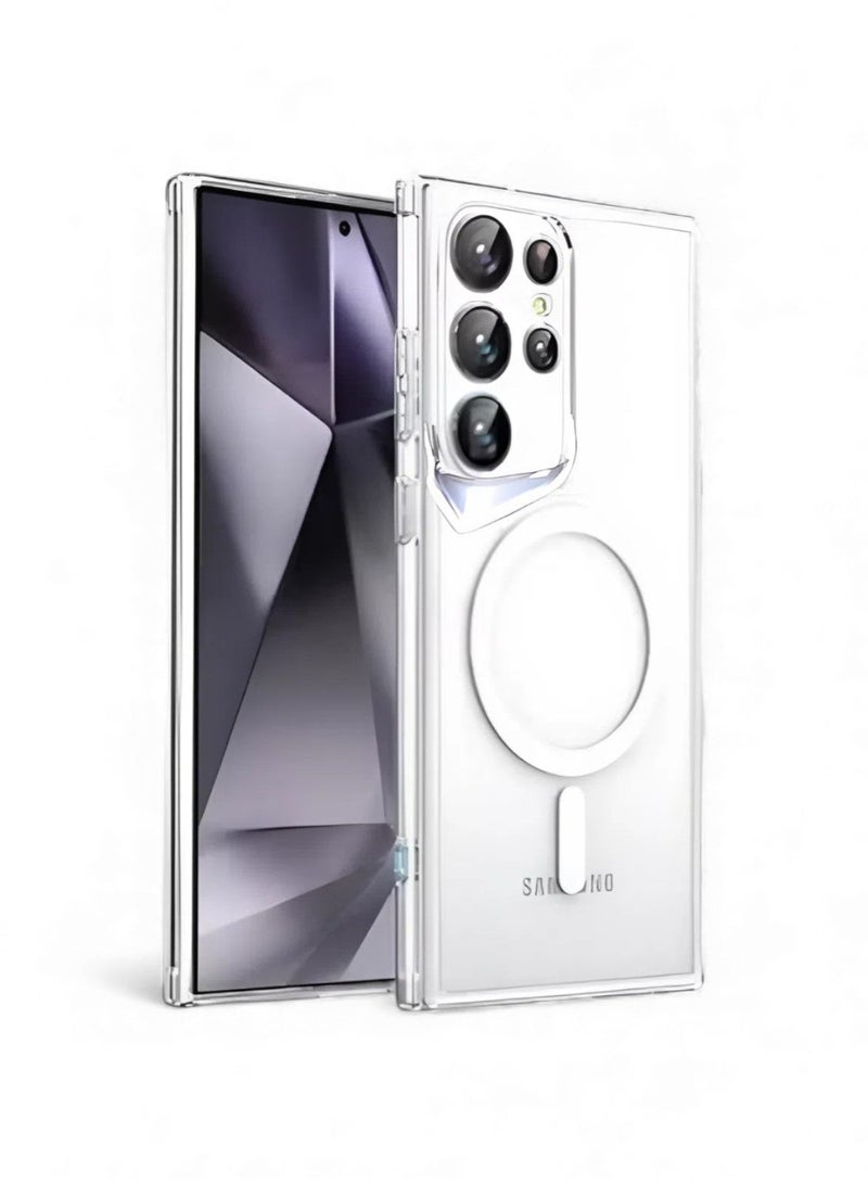 جيرفور جراب موبايل جالكسي اس 24 الترا (Galaxy S24 Ultra) مضاد للصدمات, غطاء حماية مضاد للخدش يدعم الشحن اللاسلكي ماج سيف, مصنوع من البولي يورثين الحراري عالي الجودة - شفاف - Image 1