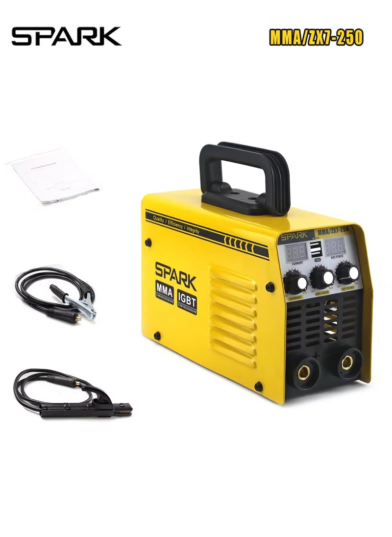 Spark 220V Portable Mini Welding Machine MMA-250 Dual USB Socket Welding Machine With IGBT UAE Spot 20-120A Lightweight Welding Machine Dual Welding Machine Home Manual Welding, Without Battery  - Image 1