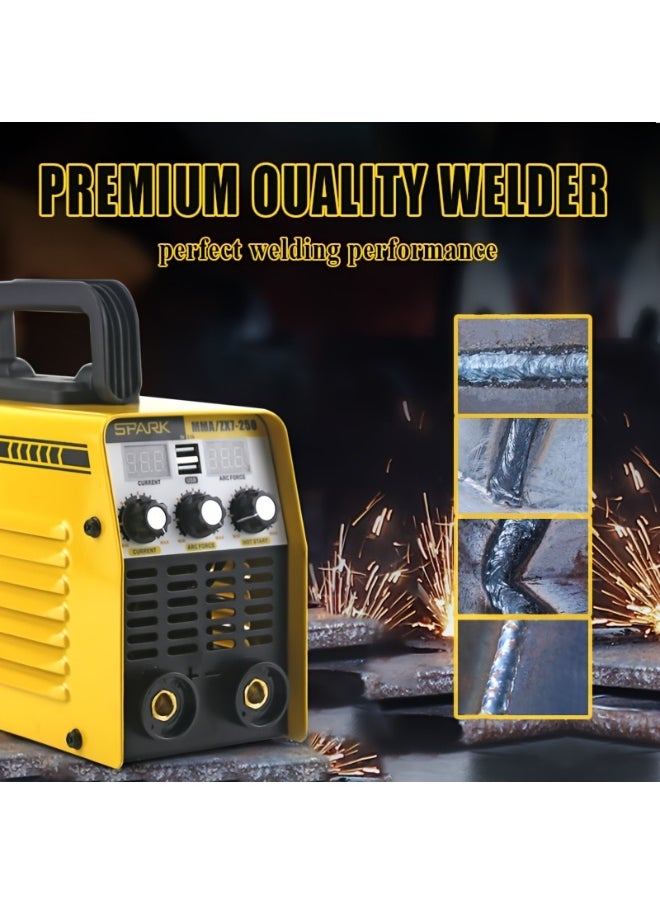 Spark 220V Portable Mini Welding Machine MMA-250 Dual USB Socket Welding Machine With IGBT UAE Spot 20-120A Lightweight Welding Machine Dual Welding Machine Home Manual Welding, Without Battery  - Image 4