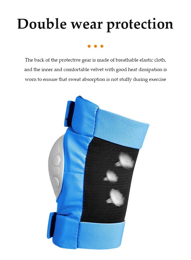 Generic 7-Piece Children's Protective Gear Set, Adjustable Helmet With Wrist And Knee Guards, Suitable For 4-9 Years Old, Children's Bicycle And Skating Protective Gear Set.  - Image 4