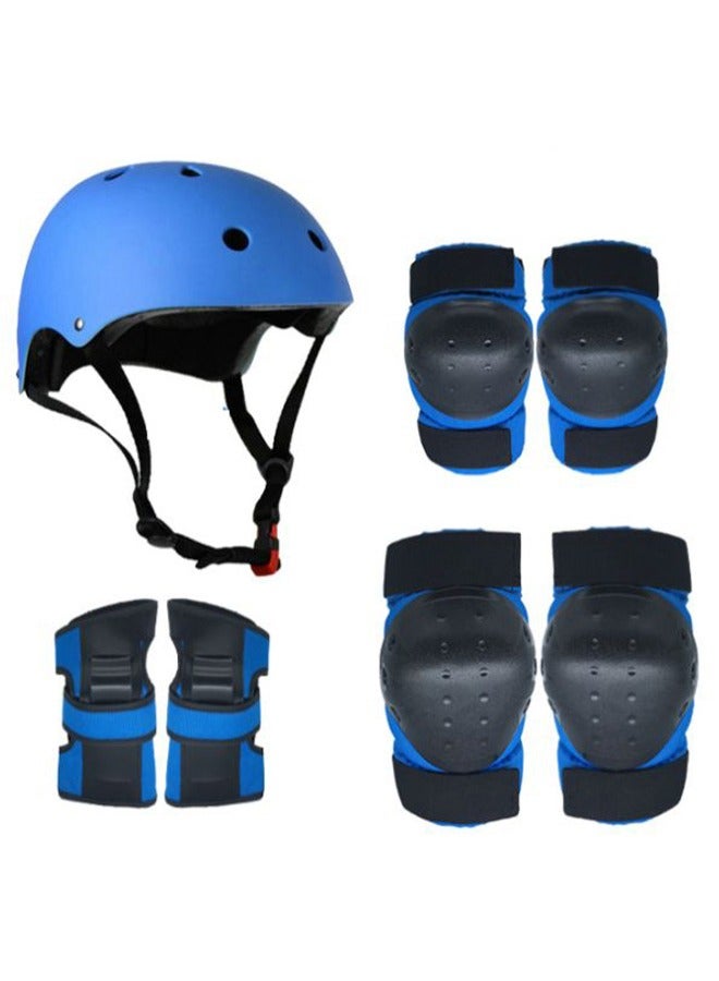 Generic 7-Piece Children's Protective Gear Set, Adjustable Helmet With Wrist And Knee Guards, Suitable For 4-9 Years Old, Children's Bicycle And Skating Protective Gear Set.  - Image 1