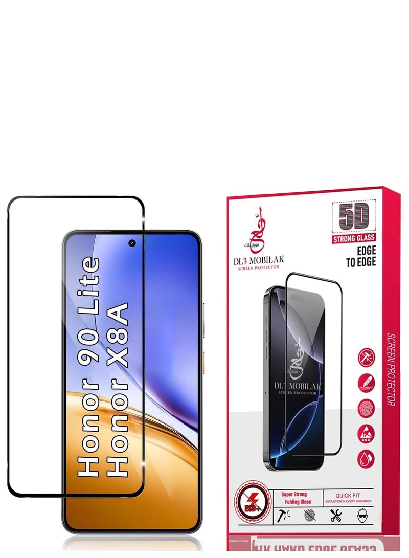 دل 3 موبايلك واقي شاشة زجاجي مقوى Dl3 Mobilak لهاتف Honor 90 Lite/Honor X8A، صلابة 9H، مضاد للخدش، متوافق مع الجراب، مضاد للخدش - Image 1