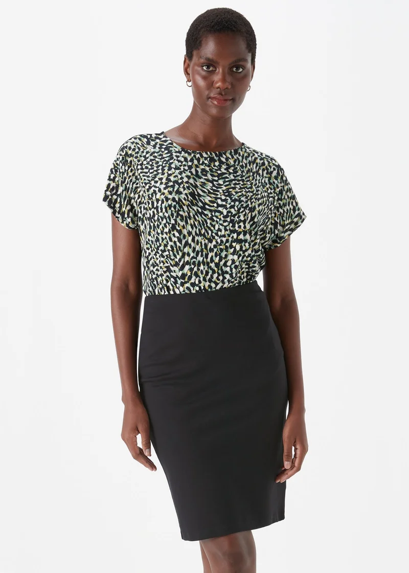 Matalan Et Vous Black Ponte Knee Length Skirt