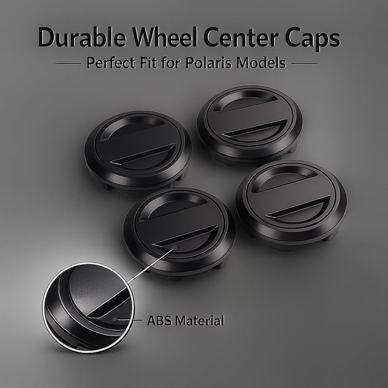 4 قطع من غطاء مركز العجلة لطرازات Polaris 4 XP 900 و1000 للأعوام 2015–2023، مصنوعة من مادة ABS، رقم المنتج: OE 1523993-655. تعمل هذه الأغطية على تحسين مظهر العجلة بشكل كبير، ومناسبة للسيارات ذات الاستخدامات الخارجية (Off-Road). - Image 2