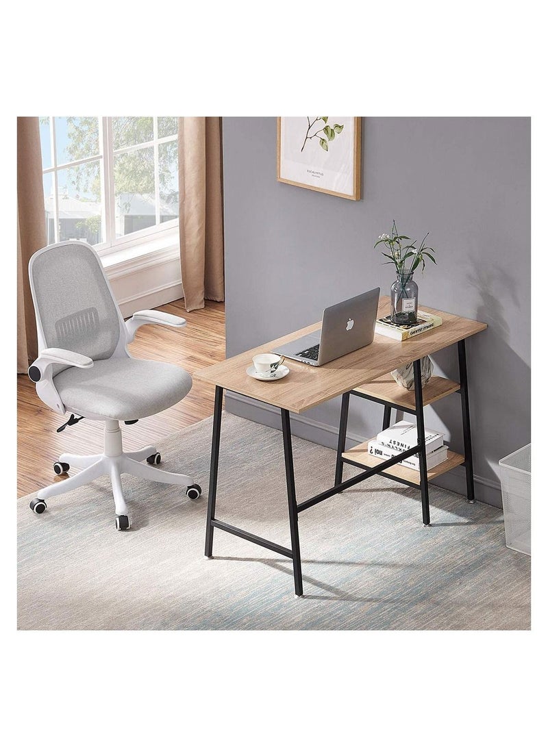 Cool Baby COOLBABY Simple Style Wood Table Metal Frame Home Office Computer Desk Writing Study Workstation with 2 Tier Storage Shelves 43 inch - Image 5