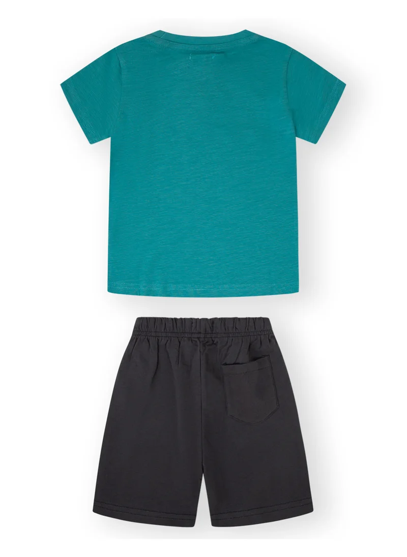 CANADA HOUSE Soft and Comfortable 100% Organic Cotton Comfortable Summer Set T-Shirt and Shorts For Boys