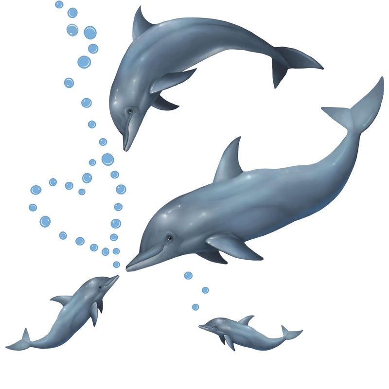 Create-A-Mural Dolphin Wall Decals ~Under The Sea Ocean Kids Room Decor Stickers, Removable Peel and Stick Art - Image 2