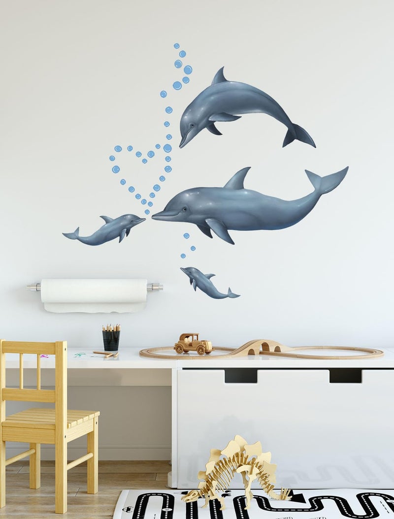 Create-A-Mural Dolphin Wall Decals ~Under The Sea Ocean Kids Room Decor Stickers, Removable Peel and Stick Art - Image 1