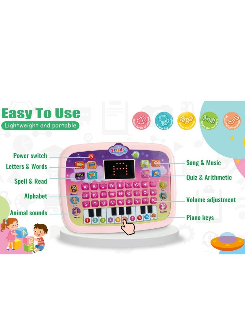 Generic - Kids Tablet Toddler Learning Pad with LED Screen Teach Alphabet Numbers Word Music Math Early Development Interactive Electronic Toy for Boys & Girls 3 Years+ - Image 1