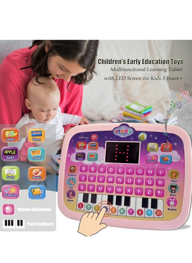 Generic - Kids Tablet Toddler Learning Pad with LED Screen Teach Alphabet Numbers Word Music Math Early Development Interactive Electronic Toy for Boys & Girls 3 Years+ - Image 1