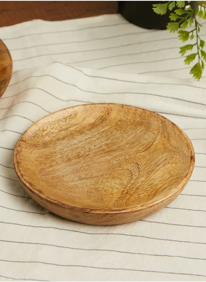 AURORA Round Wooden Plate