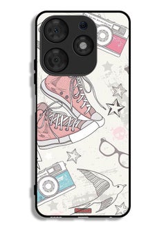 Tecno Spark 10 Pro Protective Case Cover Canva Shoes And Camera Art
