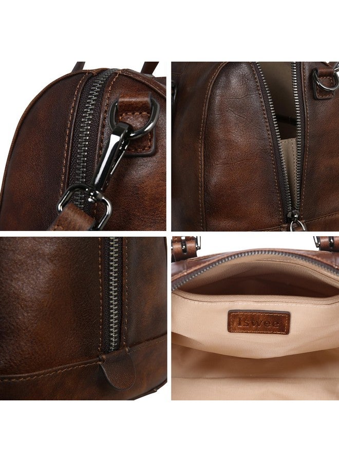 Iswee Leather Purses and Handbags Hobo Crossbody Bags for Women Vintage Purse Small Top Handle Bags Zipper Tote Bag(Coffee) - Image 2