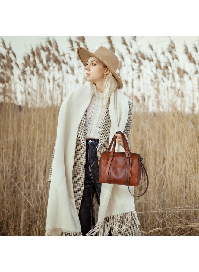 Iswee Leather Purses and Handbags Hobo Crossbody Bags for Women Vintage Purse Small Top Handle Bags Zipper Tote Bag(Coffee) - Image 4