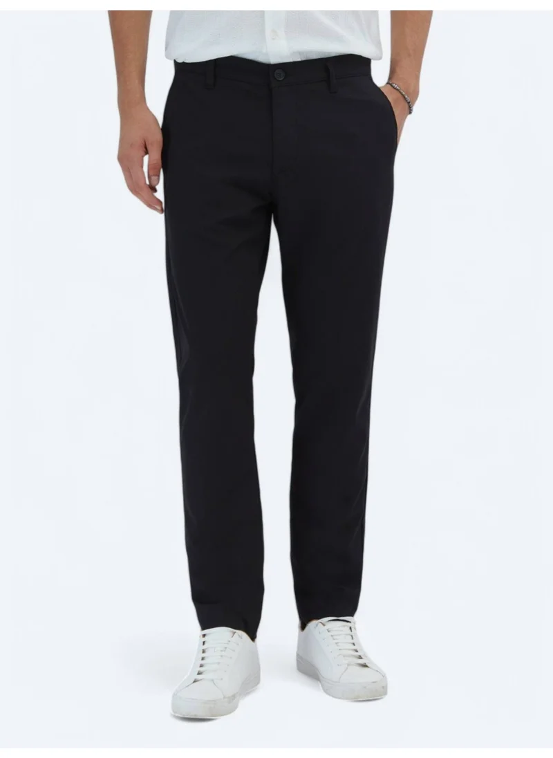 Kip Black Woven Casual Trousers