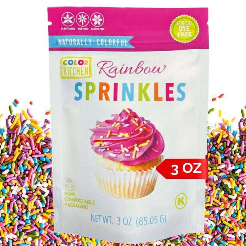 ColorKitchen Color Kitchen Rainbow Sprinkles Natural Ingredients Baking Cake Decorations Ice Cream Cookie Artificial Dyefree PlantBased Colors GlutenFree NonGMO No Hydrogenated Oils SoyFree Kosher 3 OZ - Image 3
