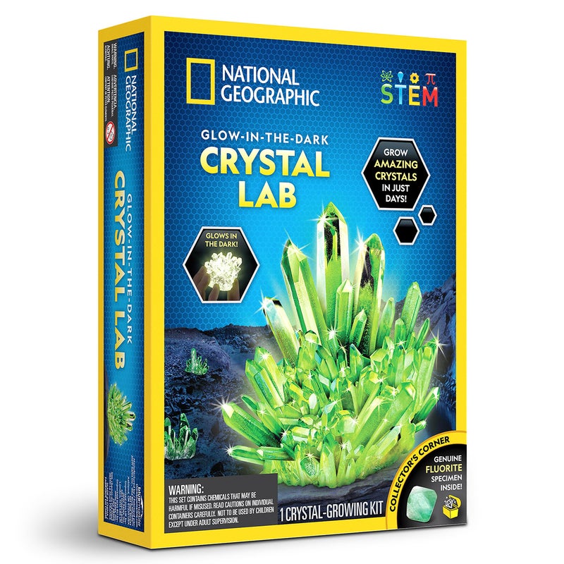 NATIONAL GEOGRAPHIC طقم مختبر الكريستال المتلألئ في الظلام (أخضر) - Image 1