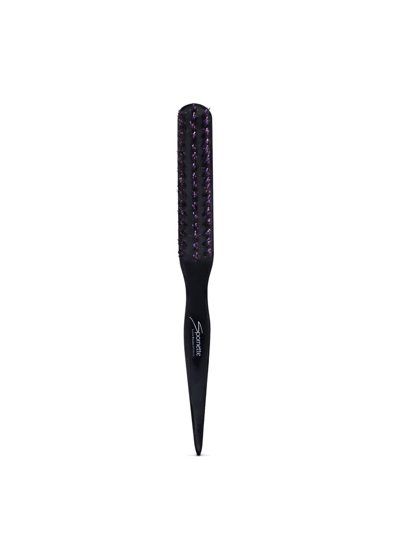Spornette - Spornette Boar Bristle Hair Brush for Women  Men  Little Wonder Small Teasing Brush  Create Slick Backs  Volume  Boar  Tourmaline Nylon Bristles for Back Brushing  Combing Purple - Image 1