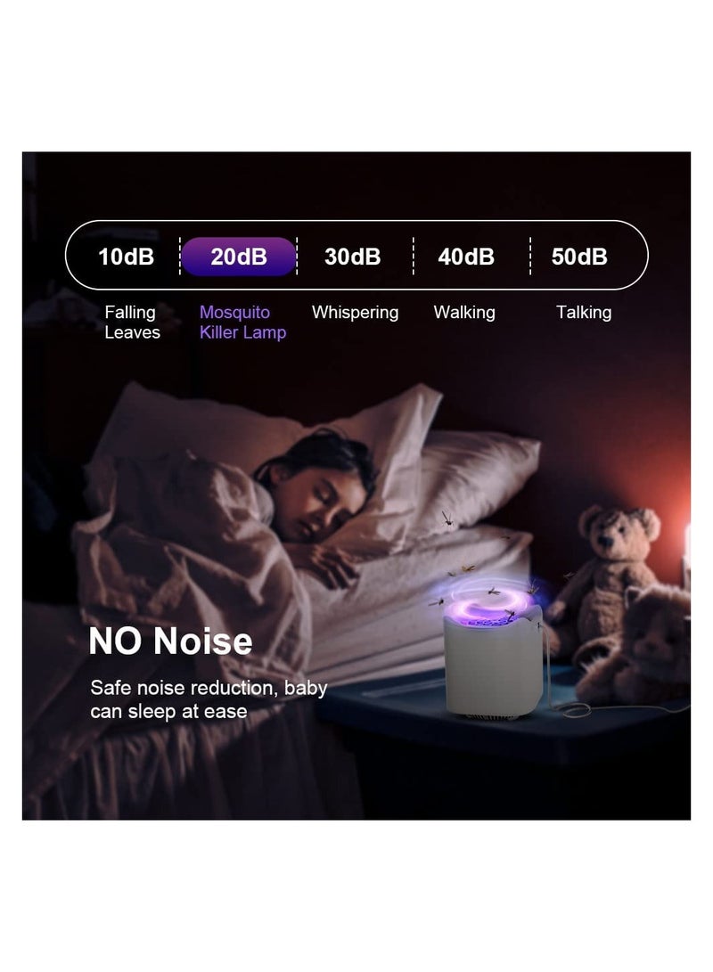 Zikra Mosquito Killer Lamp, UV Insect Zapper USB Charging Bug Zapper Portable Electric Fly Killer USB Bug Zapper Electric Fly Trap Bug Zapper for Camping, Bedroom, Kitchen, Office, Home, Safe for Kids Pets - Image 4