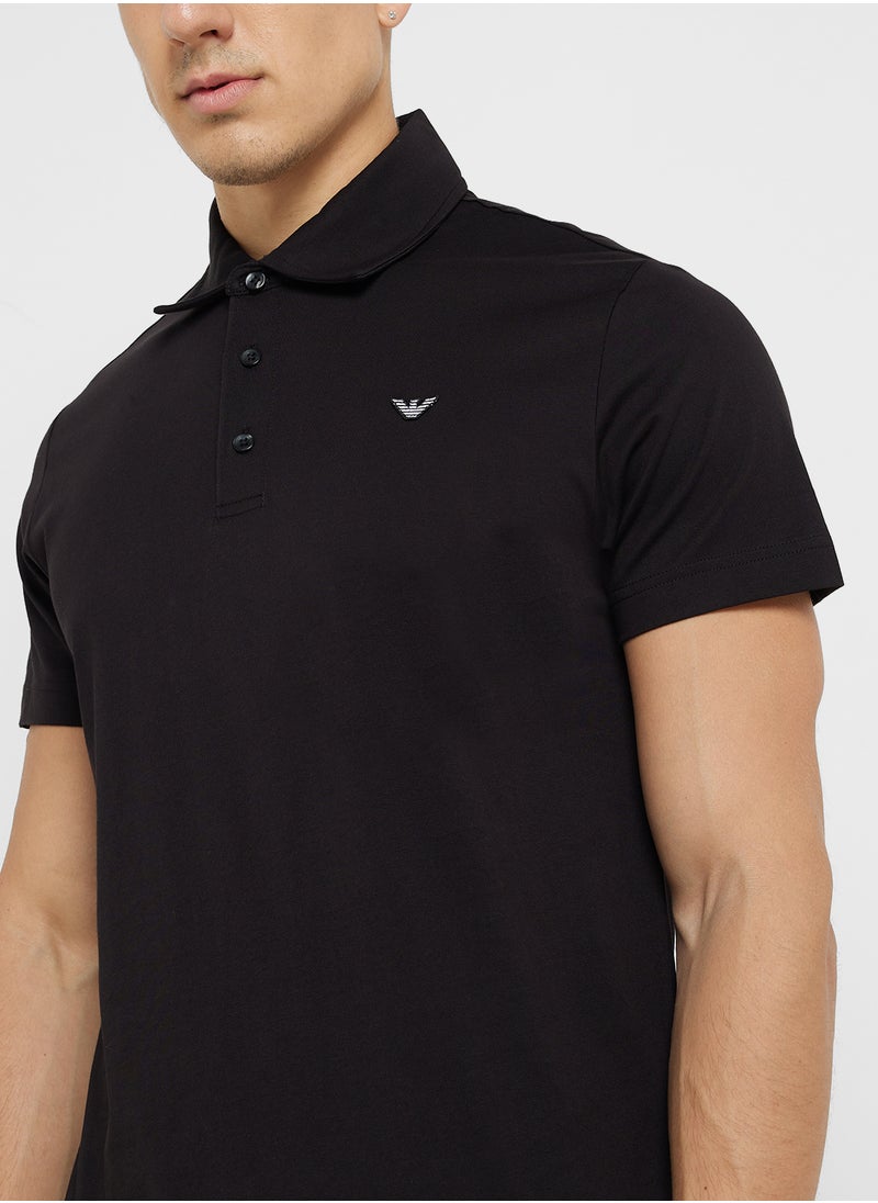 EMPORIO ARMANI Beachwear Logo Polo Shirt  - Image 3