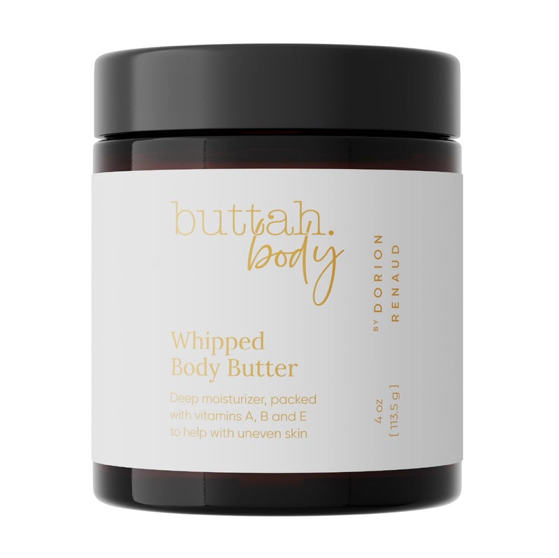 Buttah by Dorion Renaud Buttah Skin by Dorion Renaud Whipped Body Butter 4oz  100 All Natural  Organic Hard in Jar Pure Whipped Virgin Raw African Shea Butter  Moisturizer for Melanin Rich Skin  Black Owned Skincare