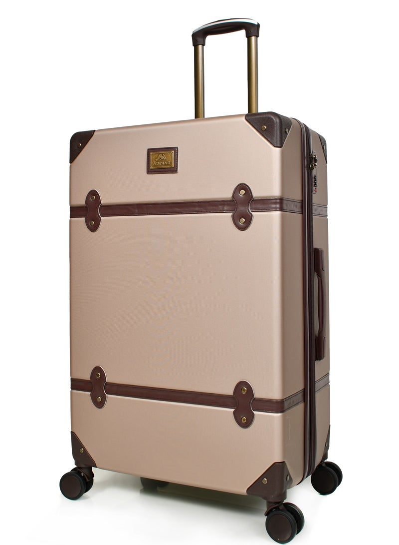 مورانو حقائب سفر كلاسيكية مورانو 4 قطع بعجلات دوارة وقفل أمان مقاسات : 28''-24''-20''-14 أنش لون (ذهبي/بني) - Image 4
