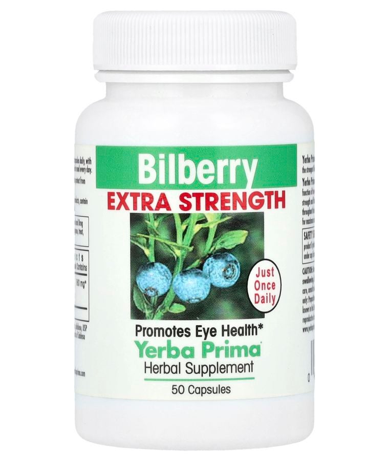 Yerba Prima Bilberry 50 Capsules (160 mg per Capsule)