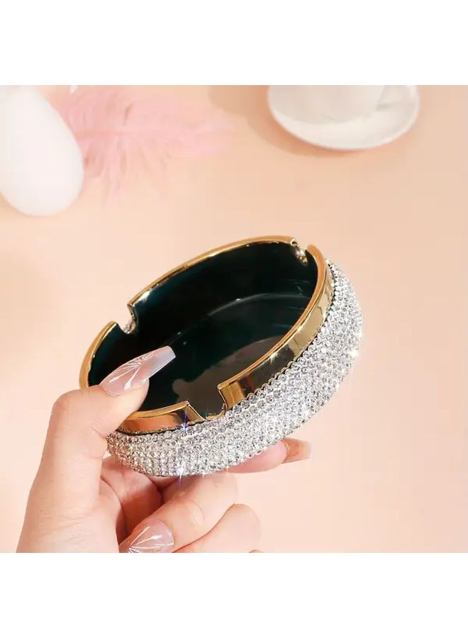 Green Diamond Ashtray Portable Thickened Ceramic Office Home Gift - Image 3