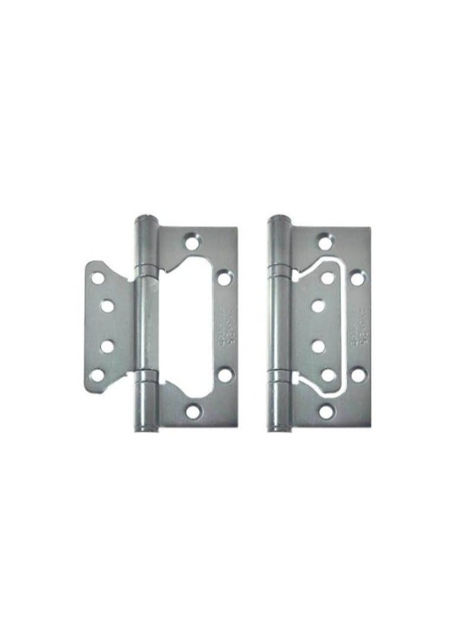 BUTTERFLY HINGE FOR DOORS SIZE 4"X3"X2.5MM SILVER GREY FINISH