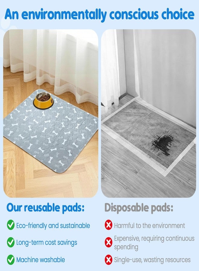 NYEONHRT Washable and Reusable Puppy Pee Pads for Dogs Super Durable Chew Proof with Waterproof TPU Backing Non Slip Design Portable for Home Travel and Outdoor Use Gray Medium 2 Pack - Image 3